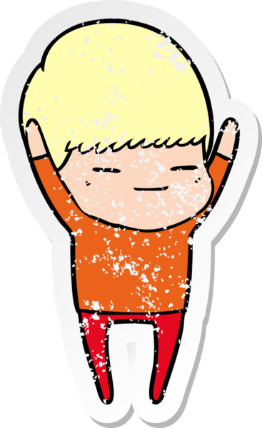 Bir insan tarafından çizilmiş kendini beğenmiş bir çizgi film karakterinin sıkıntılı çıkartması.