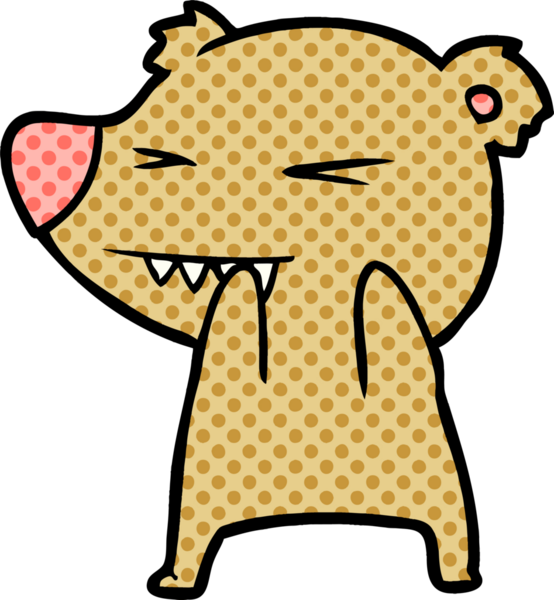 Bir insan tarafından çizilmiş kızgın ayı çizgi filmi.