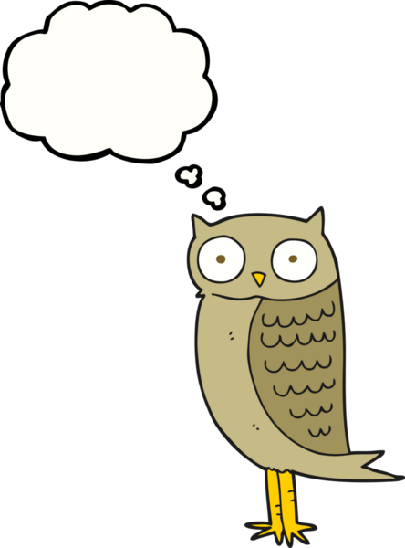 Bir insan tarafından çizilmiş serbest çizim baloncuk baykuş.