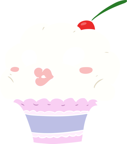 Bir insan tarafından çizilmiş düz renkli çizgi film keki.