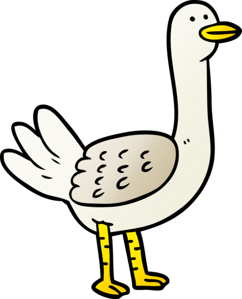 Bir insan tarafından çizilmiş çizgi film kuşu.