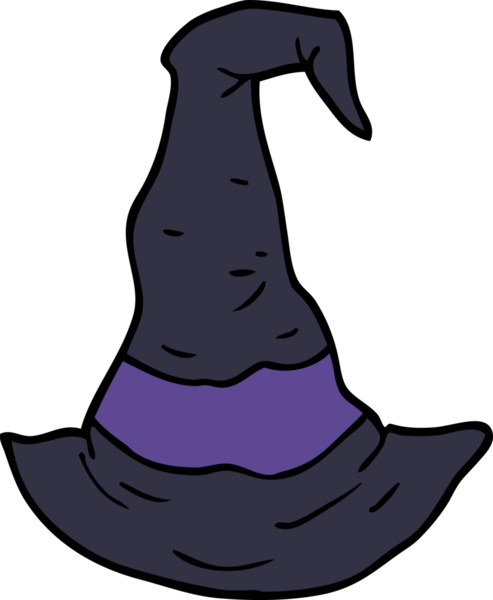 Bir insan tarafından çizilmiş karalama cadı şapkası.