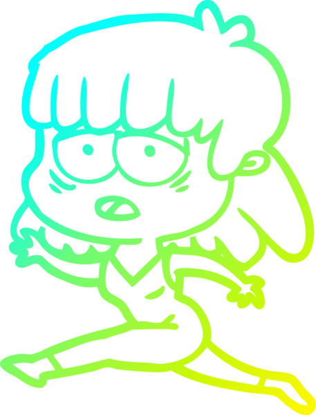 Bir insan tarafından çizilmiş, karikatür çizen yorgun bir kadın.