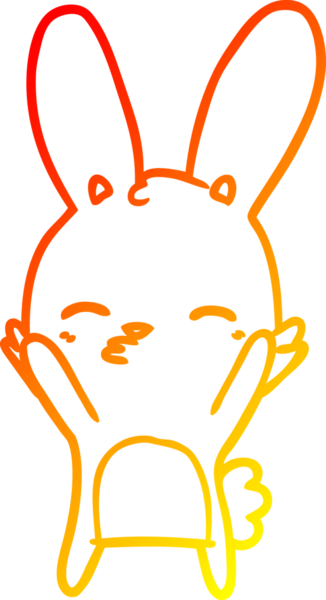 Bir insan tarafından çizilmiş meraklı bir tavşan çizgi filmi.