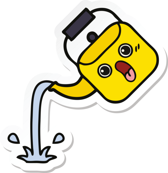 Bir insan tarafından çizilmiş tatlı bir karikatür çıkartması.