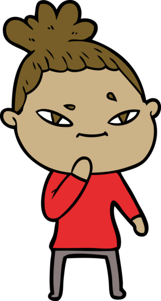 Bir insan tarafından çizilmiş karikatür kadın.