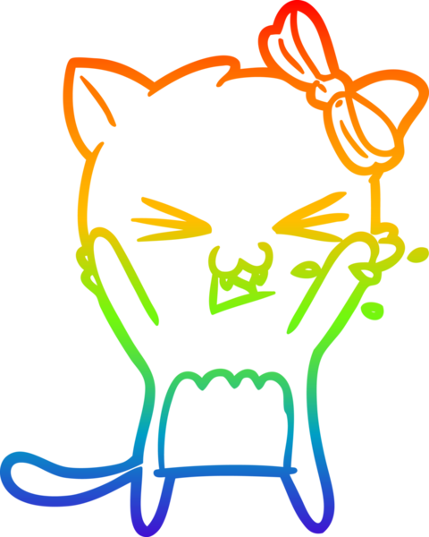 gökkuşağı gradyanı çizimi bir insan tarafından çizilmiş çizgi film kedisi