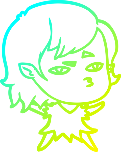 Bir insan tarafından çizilmiş bir vampir kız çizgi filmi.