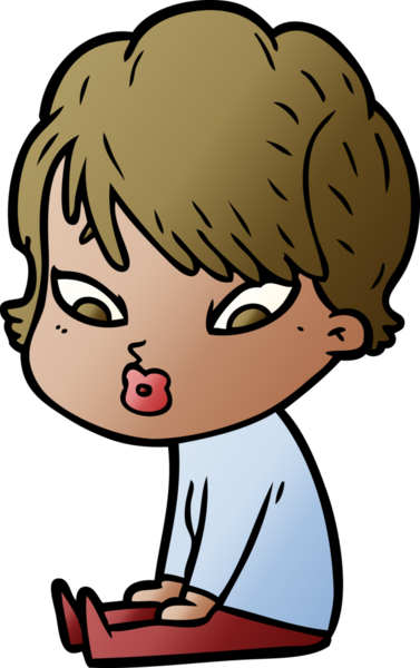 Bir insan tarafından çizilmiş karikatür kadın.