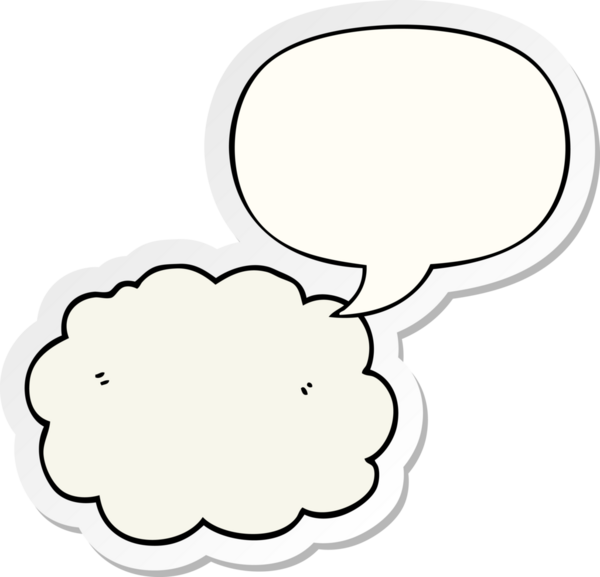 Bir insan tarafından çizilmiş balon çıkartmalı çizgi film bulutu.