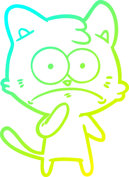 İnsan tarafından çizilmiş bir çizgi film çizimi. Sinirli bir kedi.