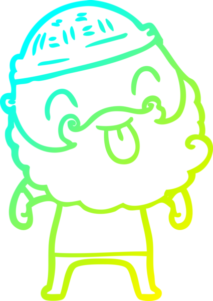 Soğuk gradyan çizgisi, sakallı bir adamın bir insan tarafından çizilmiş dili.