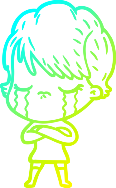 Bir insan tarafından çizilmiş ağlayan bir karikatür çizimi.