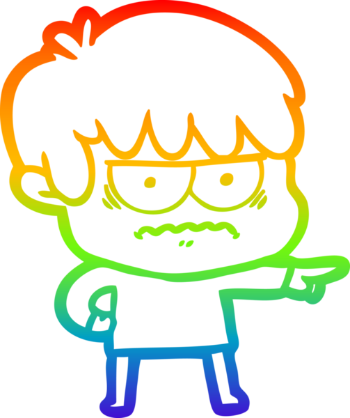 Gökkuşağı gradyan çizgi çizimi Bir insan tarafından çizilmiş bir çizgi film çocuğu