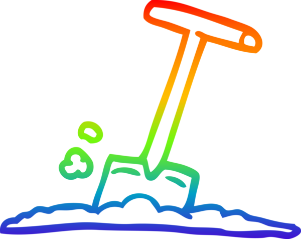 gökkuşağı gradyan çizgi çizimi bir insan tarafından çamurda çizilmiş kürek