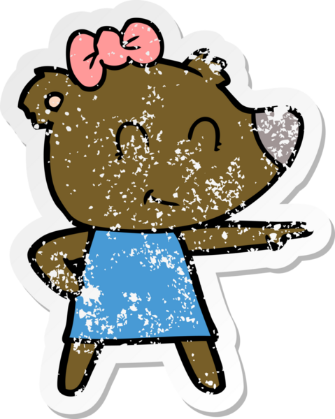 Bir insan tarafından çizilmiş dişi ayı karikatürü.