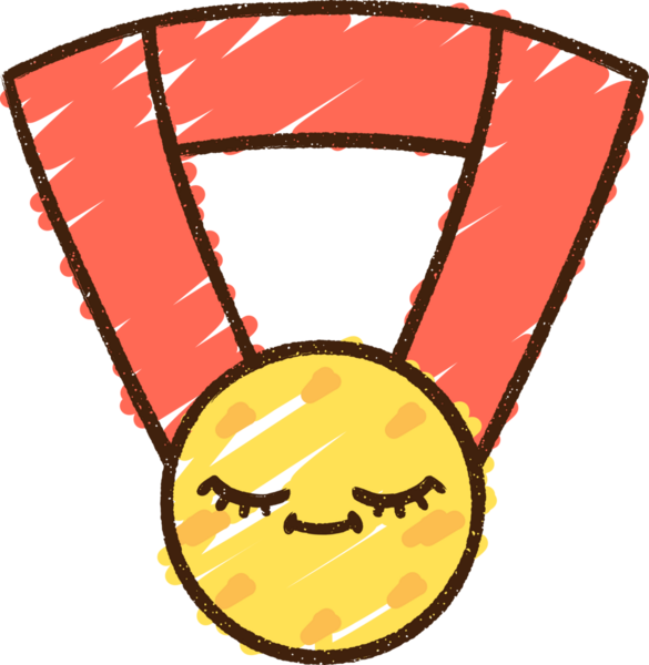 Bir insan tarafından çizilen Altın Madalya Tebeşiri