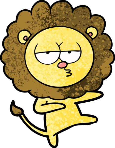 Bir insan tarafından çizilmiş sıkıcı aslan dansı çizgi filmi.