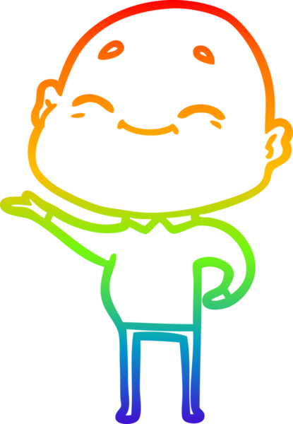 gökkuşağı gradyan çizimi mutlu bir çizgi kel adamın çizimi bir insan tarafından çizildi