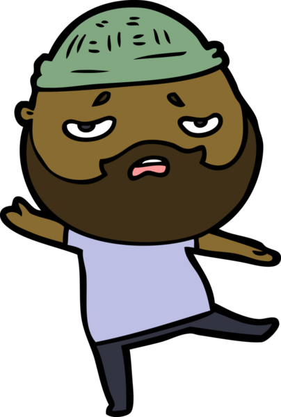 Bir insan tarafından çizilmiş sakallı endişeli bir adam.