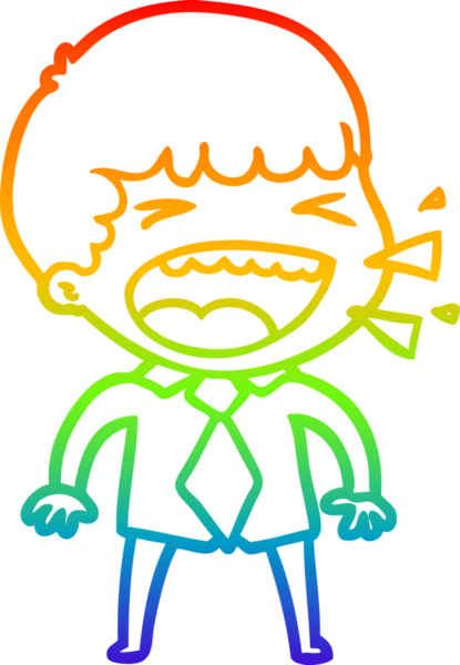 Gökkuşağının gradyan çizimi bir insan tarafından çizilmiş gülen bir adamın çizimi.