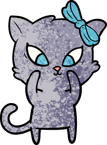 Bir insan tarafından çizilmiş çizgi film kedisi.