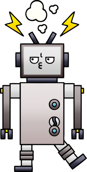 Bir insan tarafından çizilmiş bir robotun gölgelenmiş çizimi