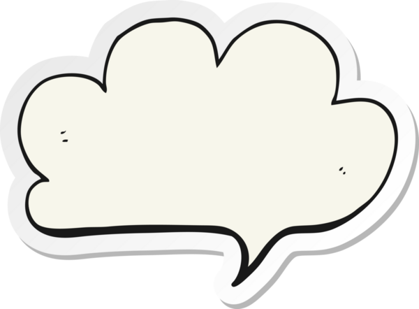 Bir insan tarafından çizilmiş bir karikatür bulutu konuşma balonunun etiketi.