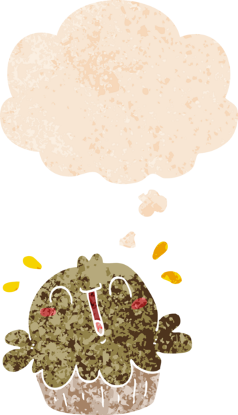 Düşünce baloncuğu ve grunge ile sevimli çizgi film turtası bir insan tarafından çizilmiş sıkıntılı retro desen tarzı