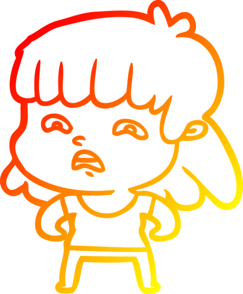 İnsan tarafından çizilmiş endişeli bir karikatür çizimi.