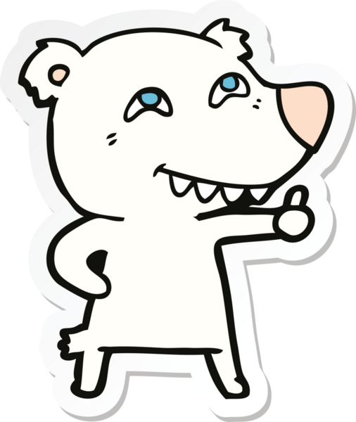 Bir insan tarafından çizilmiş kutup ayısının çıkartması.