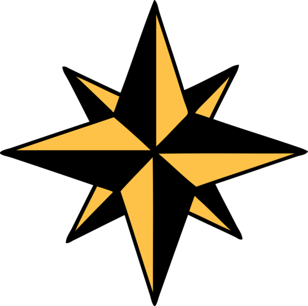 Bir insan tarafından çizilmiş geleneksel bir yıldız dövmesi.