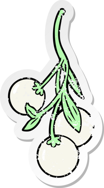 Bir insan tarafından çizilmiş ökse otunun sıkıntılı çıkartması.