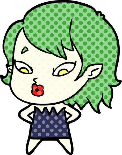 Bir insan tarafından çizilmiş şirin vampir kız çizgi filmi.