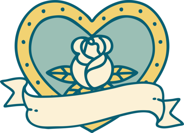 Bir insan tarafından çizilmiş bir kalbin ikonik dövme görüntüsü.