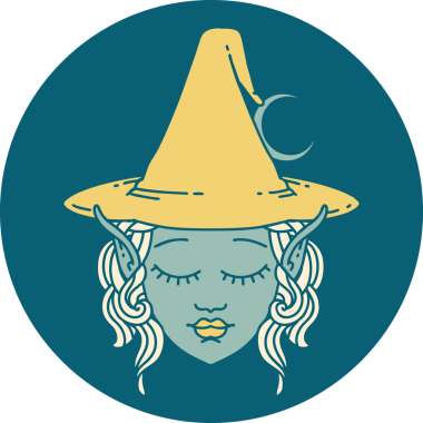 Retro Dövme Biçimi Elf karakteri bir insan tarafından çizilmiş