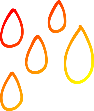 Bir insan tarafından çizilmiş yeşil boya damlacıklarının sıcak çizgi çizimi