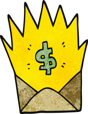 karikatür karalaması bir insan tarafından beklenmeyen maaş çeki