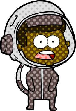 Karikatür bir insan tarafından çizilen astronotu şaşırttı.