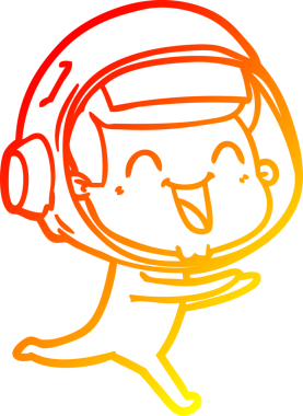 Bir insan tarafından çizilmiş mutlu bir astronotun sıcak çizgi çizimi