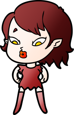 Bir insan tarafından çizilmiş şirin vampir kız çizgi filmi.