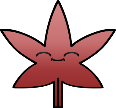 Bir insan tarafından çizilen güz yaprağının gölgelenmiş karikatürü