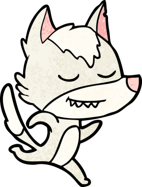 Bir insan tarafından çizilmiş dost canlısı bir kurt.