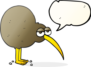 Bir insan tarafından çizilmiş serbest konuşma balonu çizgi filmi kivi