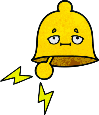 Bir insan tarafından çizilen zil retro grunge desen karikatürü.