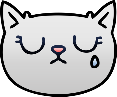 bir insan tarafından çizilmiş gölgeli, ağlayan bir kedi.