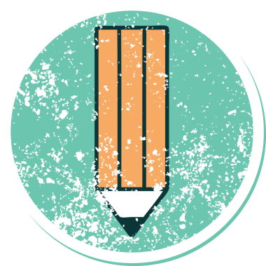 Bir insan tarafından çizilmiş bir kalemin sembolik dövmeli görüntüsü