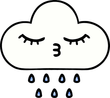 Bir insan tarafından çizilmiş bir yağmur bulutu çizgi filmi.