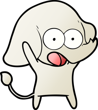 Bir insan tarafından çizilmiş şirin bir fil.