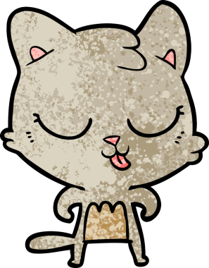 Bir insan tarafından çizilmiş çizgi film kedisi.